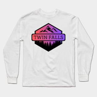 Twin Falls Idaho Mountains and Trees Long Sleeve T-Shirt